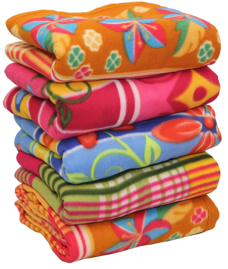 GOYAL'S Printed Fleece Single Bed All Season Blanket/Comforter/Dohar 250TC, 58x88 Inch - Pack of 5