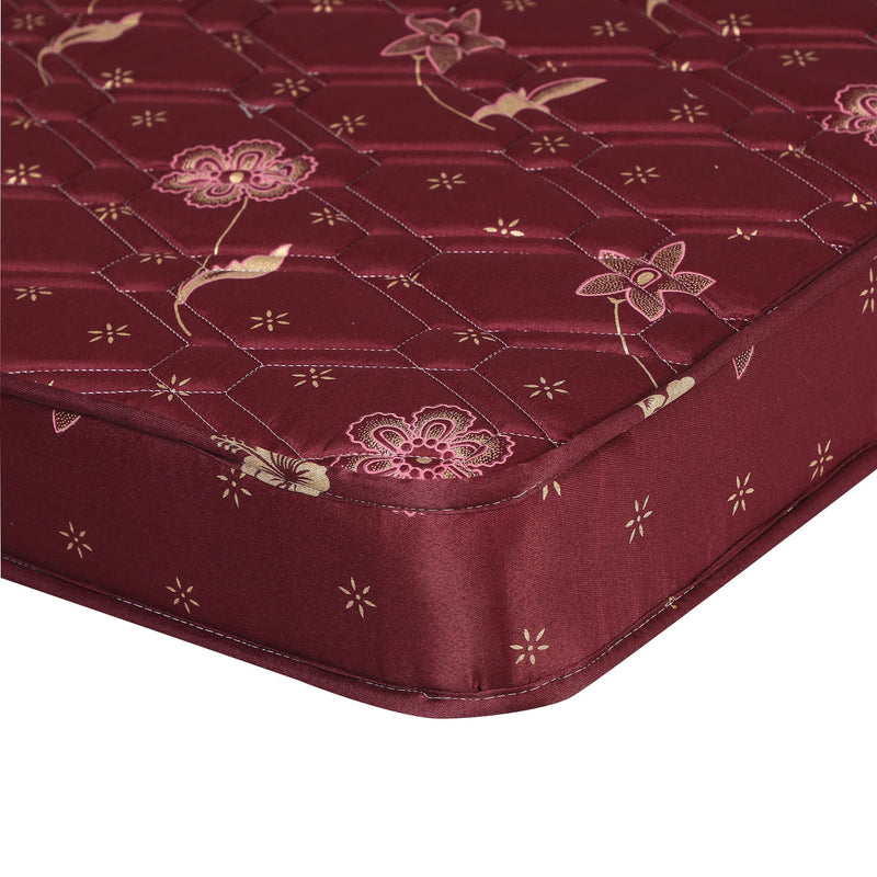 COLOFLY 4 inch Soft Bounce Single High Density PU Foam Foldable Mattress | Bed Cum Sofa Foldable Medium Firm Mattress for Travelling, Maroon (72x35x4 inch, 3 Fold)