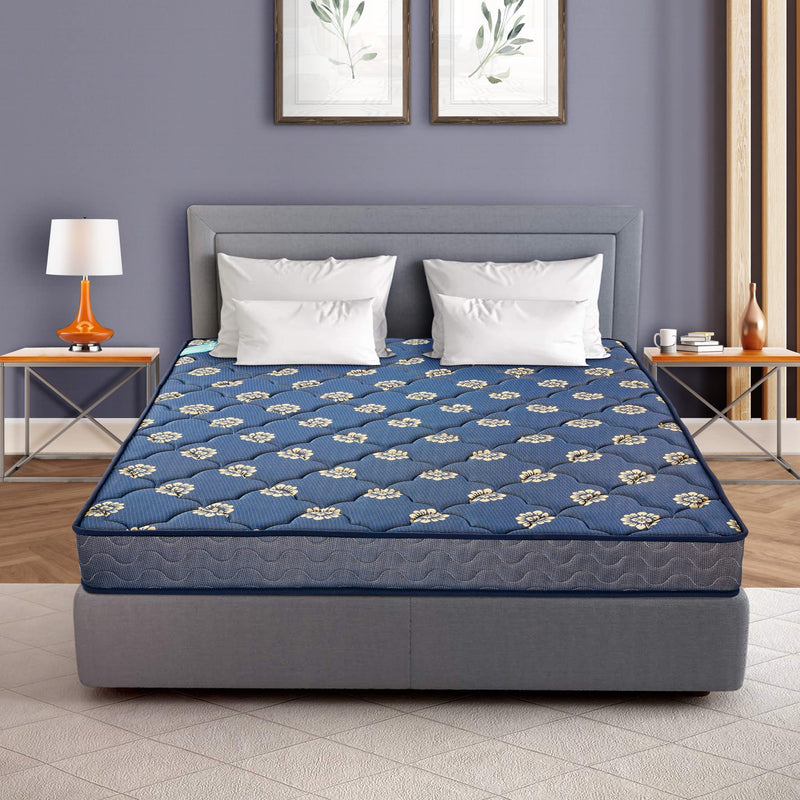 Skyfoam Spring Mattress Single Bed, Multi-Layer Soft PU Foam Mattress, 6 Inch Bed Mattress, Soft & Bouncy | 5 Year Warranty (78x36x06 Inches, Blue)