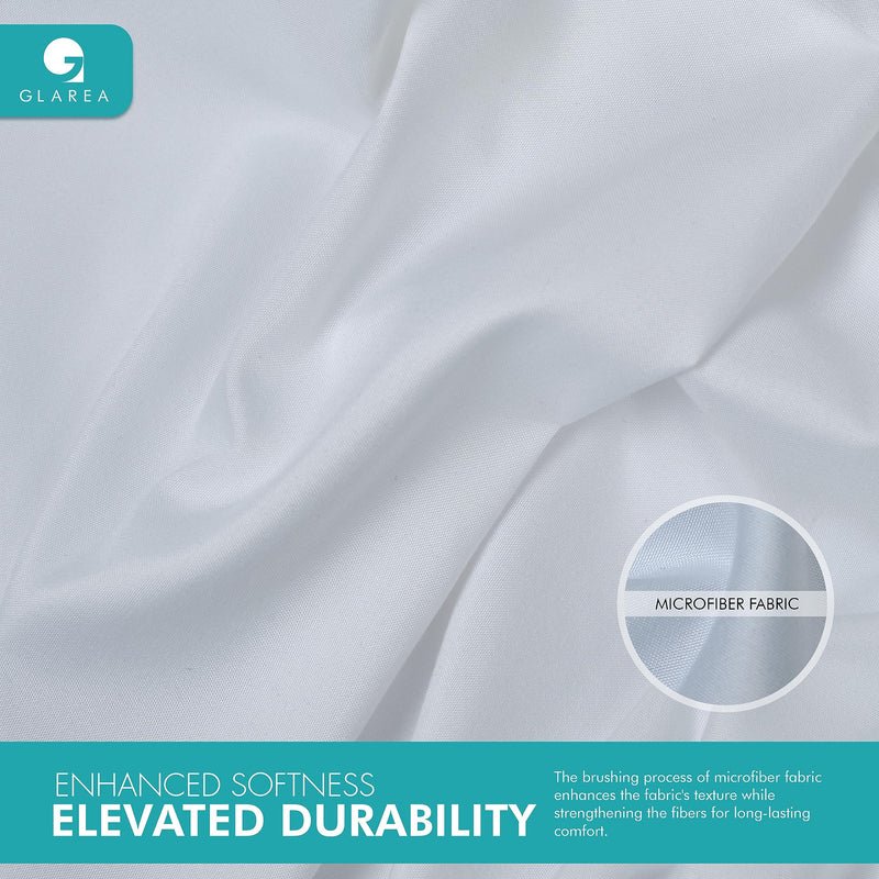 Glarea Microfiber Fitted Sheets or Bottom Sheets, White, Queen Size (Bulk Pack of 6)