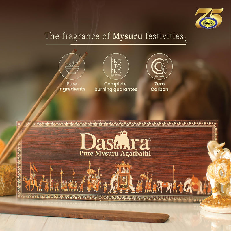 Cycle Pure Dasara Incense Sticks/Pack Of 2 (60 Sticks Per Pack) / Sandal, Rose Natural Fragrance Agarbathi For Puja, Festivals, Gifting