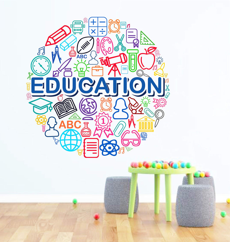 Tuffuk Education Large Vinyl Wallstickers for Home Decorations(60 cm x 60 cm)5TZ001