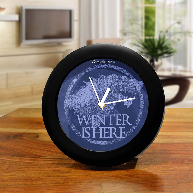 MCSID RAZZ- Plastic Game of Thrones Stark Winter is Here Table Clock (Multi_5.9 Inch X 5.9 Inch X 2.3 Inch) Best Valentine's Day Gift (India)