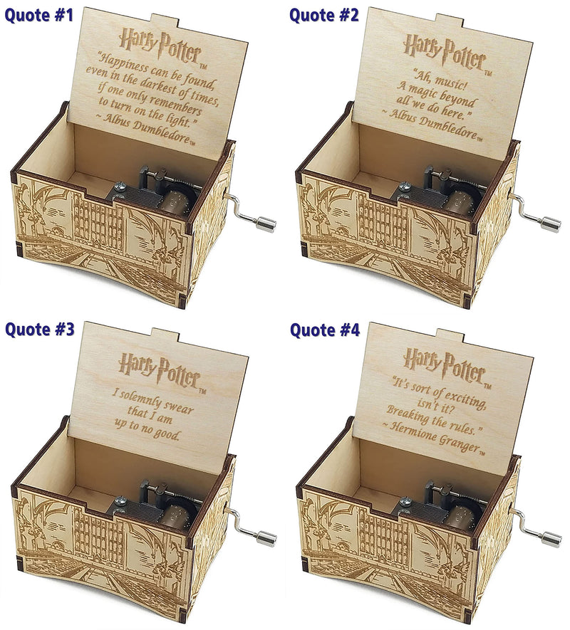 TheLaser'sEdge, Hogwarts Castle, Harry Potter Music Box with Movies Hedwig's Theme, Gifts for Women, Men, Birthday, Christmas, Mother’s Day, Anniversary or Merchandise Decor - Happiness Quote