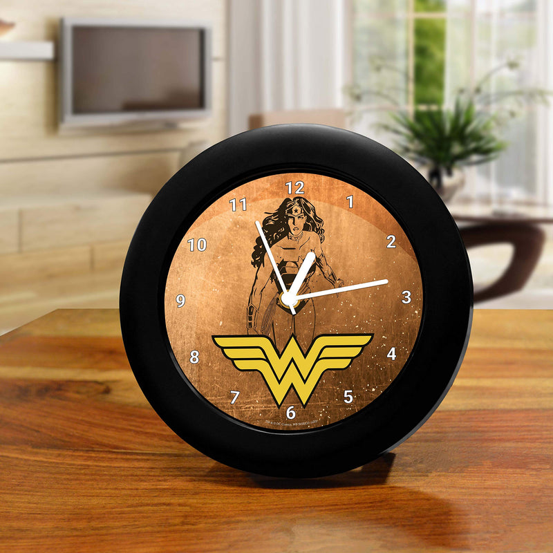 MCSID RAZZ- - DC Comics -Grunge Wonder Woman Table Clock Birthday Gift Official Licensed by Warner Bros,USA (India) Best Valentine's Day Gift