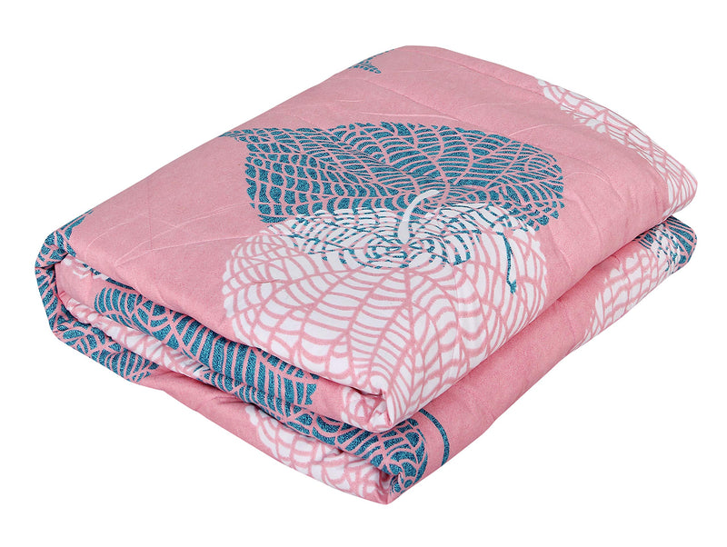 BSB HOME 220 GSM Microfiber Reversible AC Comforter/Blanket for Winter/Quilt/Duvets for Single Bed Size (152X240 cm, Pink,White & Blue)