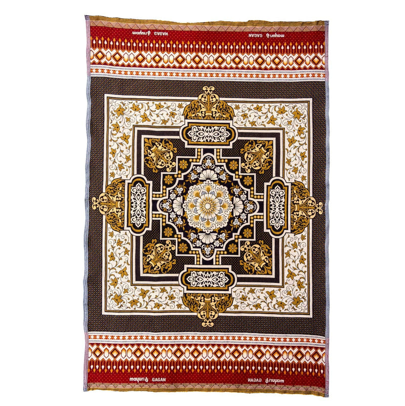 Varunavi Solapur Chaddar Floral Crown Cotton Single Blanket All Season 60 in X 90 in (152X228 Cms) (Red)