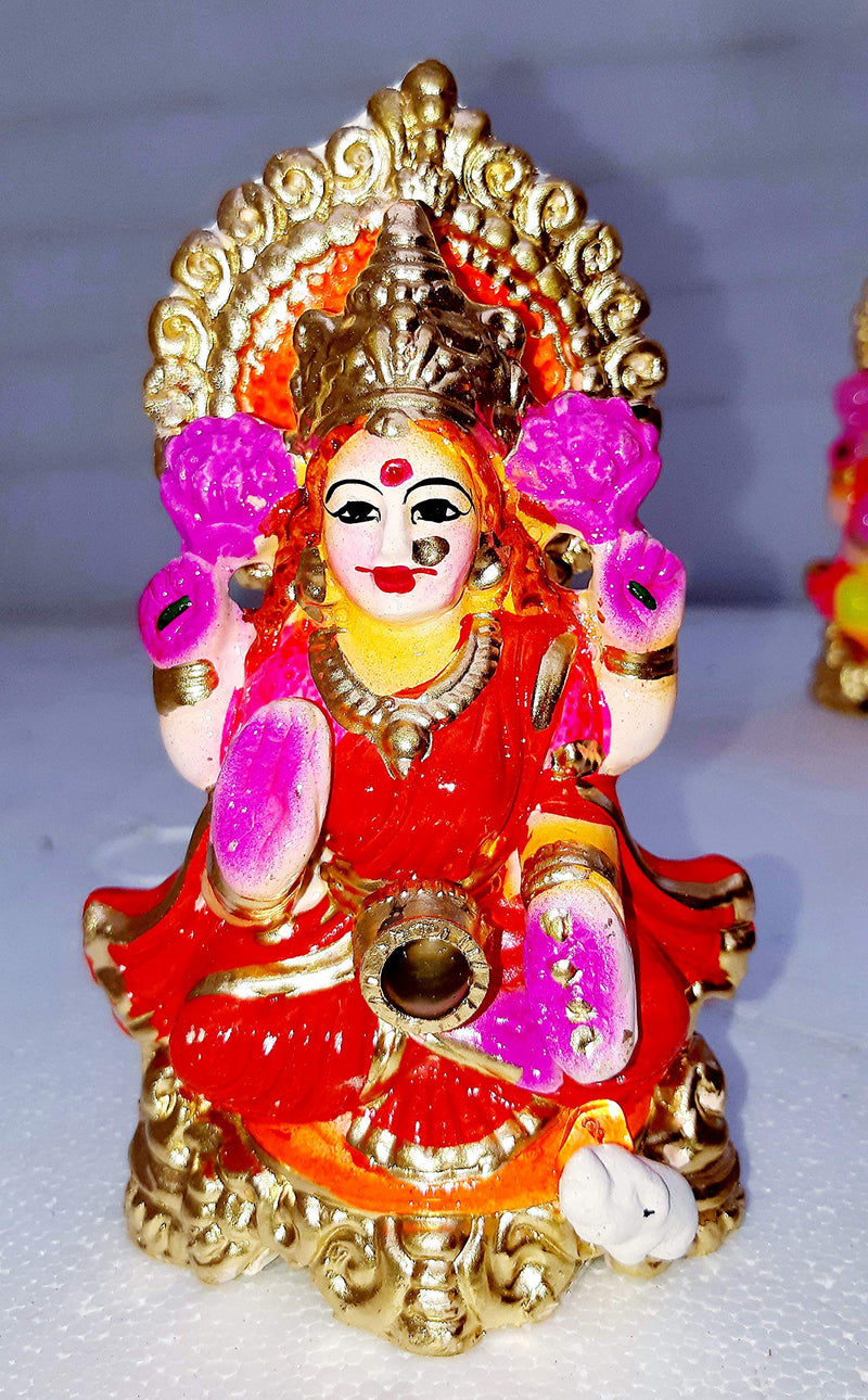 B S NATURAL Lord Lakshmi JI Ganesh Pair Idol Statue (4 x 5, Multicolour)