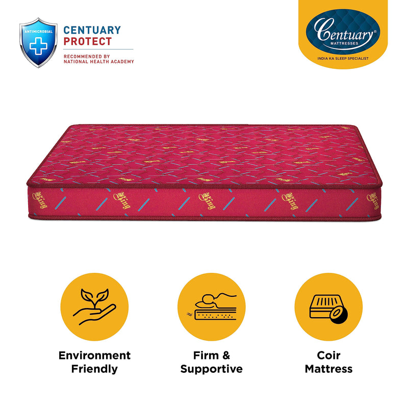 Centuary Mattresses King Coir Reversible Orthopedic 5 Inch Coir Mattress (72x30x5, Single)