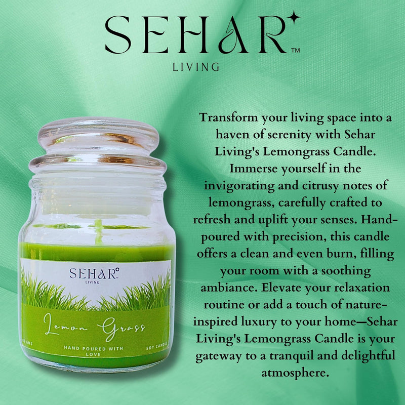 Sehar Living Fragrance Jar Candles Christmas Combo | 85 GMS Each | Pure Soy Wax | Burn Time - 18-20 Hours Each | Reusable Glass Jar | Hand Poured (Rose Garden, Sweet Vanilla & Lemongrass)