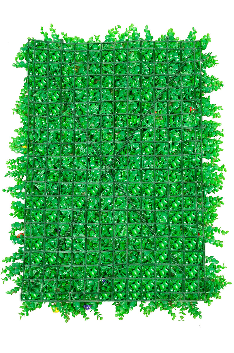 BASRAH NIWAR Artificial Grass Vertical Wall Small Leaves Tiles | Vertical Garden Wall Tiles (40 X 60 Cm) (Pack.5)