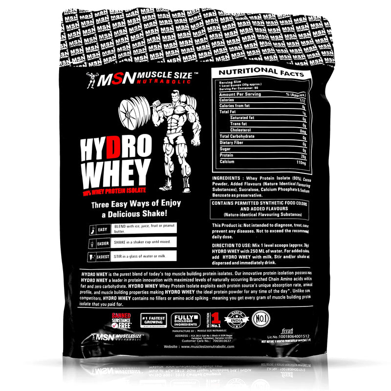 MUSCLE SIZE MUSCLE SIZE HYDRO WEHY PROTEIN POWDER 100% ISOLATE-Parent (Strawberry)