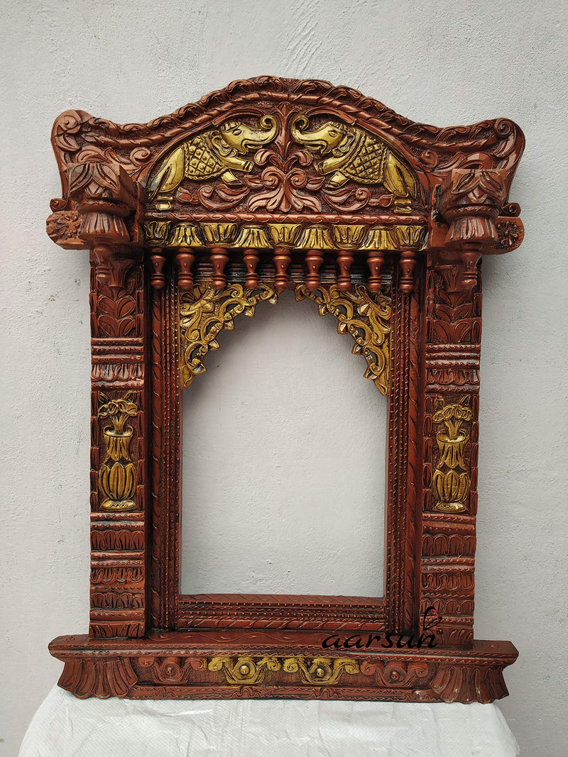 Aarsun Handcrafted Traditional Wooden Jharokha/Wood Frame Home Decor