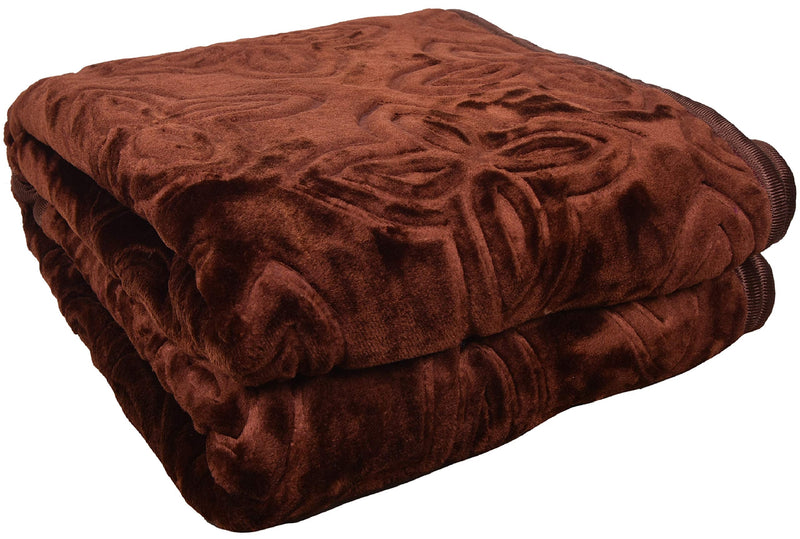 Goyal's ® Polyester 200 TC Blanket (Single_Red & Brown)