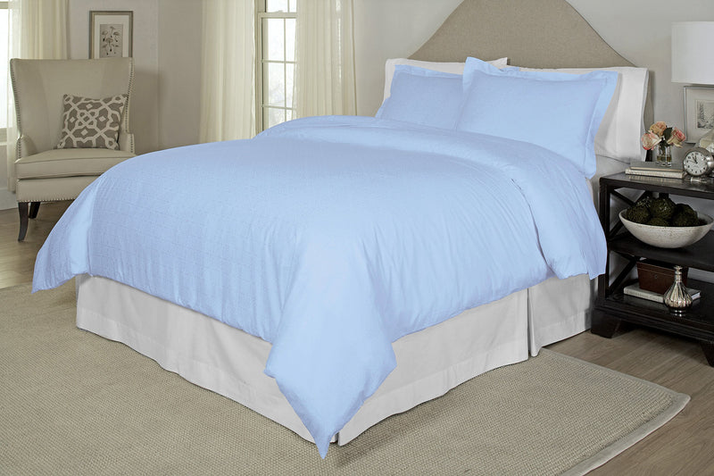 Pointehaven 300 Thread Count Printed Duvet Set, Full/Queen, Blue