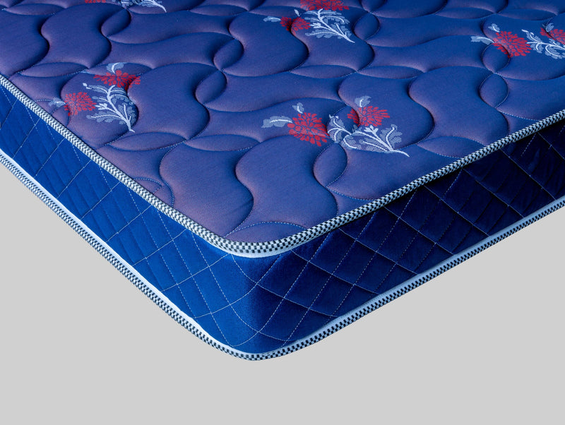 Skyfoam Spring Mattress Foam Encased Pocketed Double Bed, PU Foam, Steel Aligned, 6 Inch Bed Mattress, Soft & Bouncy | 5 Year Warranty (78x48x06 Inches, Blue)