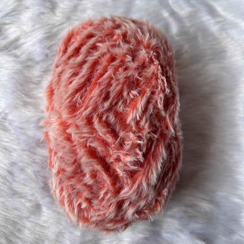 Crochet Now |Super Soft Faux Fur Yarn for Knitting and Crochet Projects 100 GMS / 60mtr Balls (Tomatina)