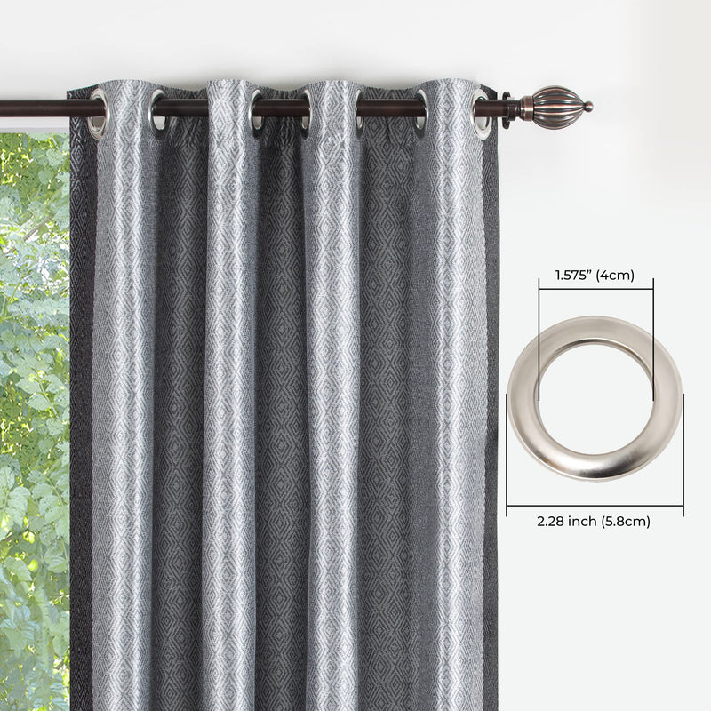 Deco Window Set of 2 Semi-Blackout Curtains for Doors 7.5 Feet Ashley Room Darkening Thermal Insulated Soft Touch Polyester Privacy Panels with Stainless Steel Grommets (Grey)