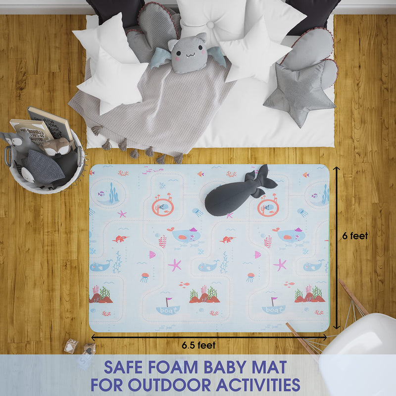 AYSIS Play Mat Baby Double Sided Waterproof Baby Mat Carpet Crawl Play Mat Kids Infant Crawling Mat Carpet Baby Gym Water Resistant Baby Play & Crawl Mat (6.5 Feet X 6 Feet), 1 Unit