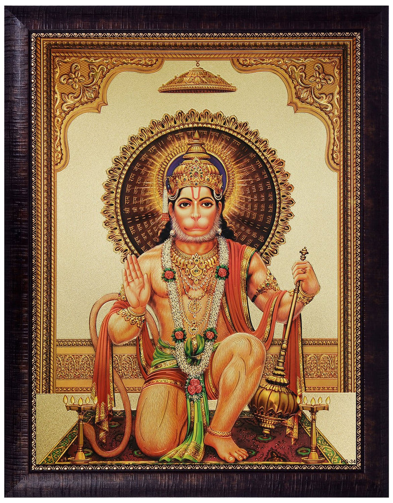 SAF Golden Foil Framed Reprint Painting (SANFO687, 40 cm x 3 cm x 50 cm) SANFO687(multicolour,Religious)