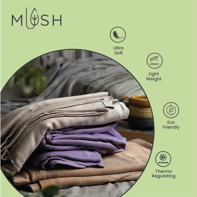 Mush Ultra-Soft, Light Weight & Thermoregulating, All Season 100% Bamboo Blanket & Dohar (Taupe, Small - 3.33 x 4.5 ft)