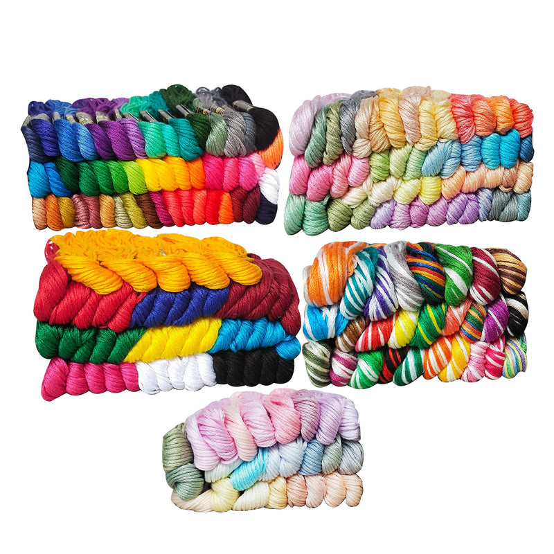 Boss poly® Embroidery Thread 160 Color Mix/200 Pcs Pack/Floss Skeins Cross Stitch Thread Friendship Bracelets Crafts. Floss(Combo Pack)