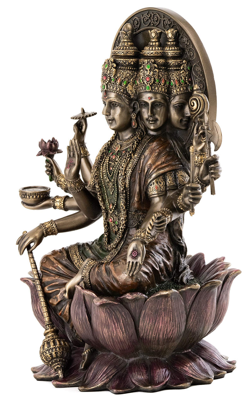 Top Collection Gayatri MATA Statue- Hindu Goddess of Untiring Pursuit of Knowledge and Wisdom Sculpture in Premium Cold Cast Bronze - 10.25-Inch Collectible Figurine