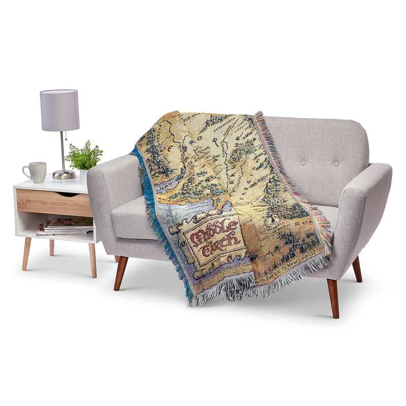 Warner Brothers The Hobbit, Middle Earth Woven Tapestry Throw Blanket, 48" x 60", Multi Color