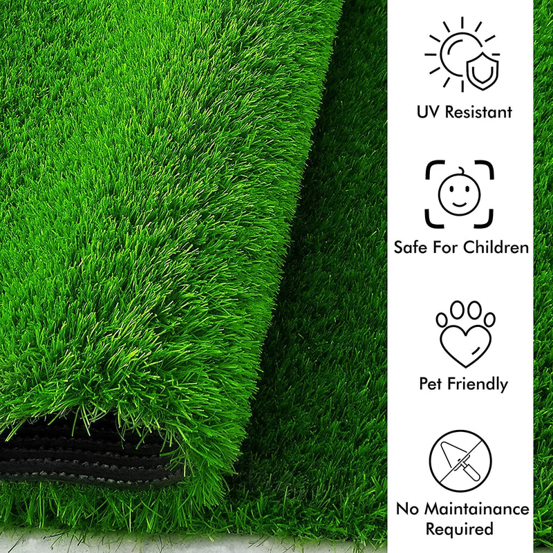 Yellow Weaves Polyurethane 35 Mm High Density Artificial Grass Carpet Mat For Balcony, Lawn, Door (2 X 4 Feet), Green