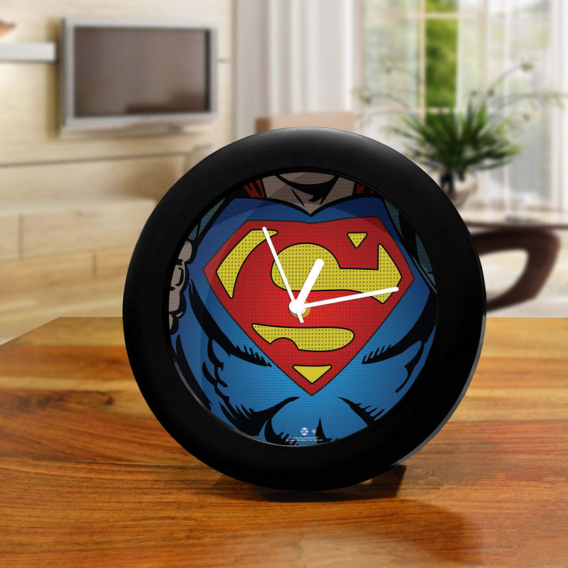 MCSID RAZZ- DC Comics -Superman Revealed Table Clock Gift Set Birthday Gift Official Licensed by Warner Bros, USA