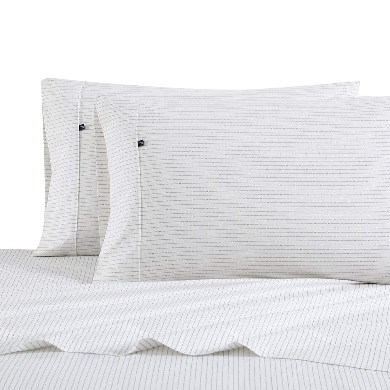 Nautica - Percale Collection - Bed Sheet Set - 100% Cotton, Crisp & Cool, Lightweight & Moisture-Wicking Bedding, Queen, Buoy Line