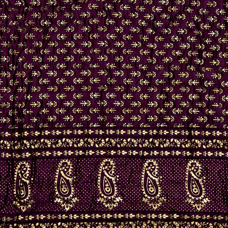 AUROSTYLE 400 TC Silk Fabric Jaipuri Razai Rajasthani Traditional Filling Pure Cotton Light Weight Winter and Summer Rajai Jaipuri Quilt Throw Blanket (Purple, Double Bed - 85 inch x 100 inch)