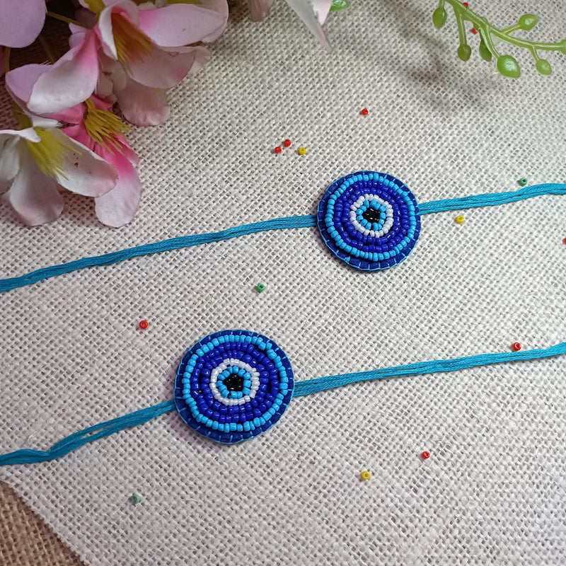 Artickkle handmade Rakhi - Set of 2 Evil Eye rakhies with Roli Chawal