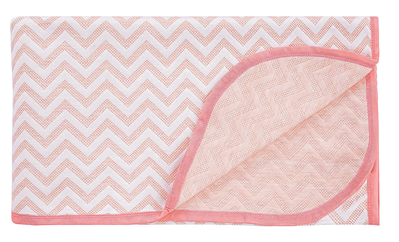 VAS COLLECTIONS Premium Cotton Viscose Dohar/AC Quilt/Blanket for Double Bed Size (90 x 86 inches) Light weight Knitted Dohar with a Matching Handbag - 250 GSM, Double - 230x220 cms - Pink