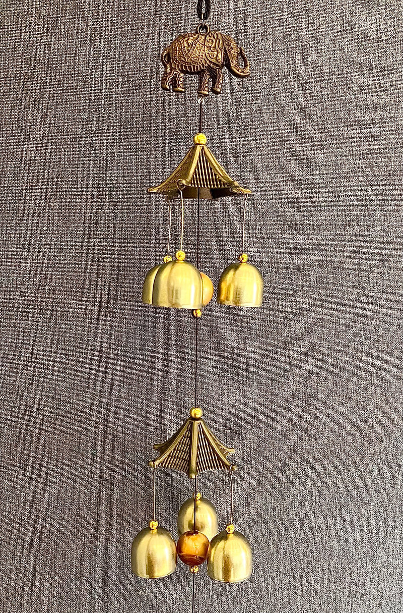 WS Wind Chime for Home Positive Vibes | 6 Brass Bells Hanging Wind Chime | Elephant 6 Bells Wind Chime