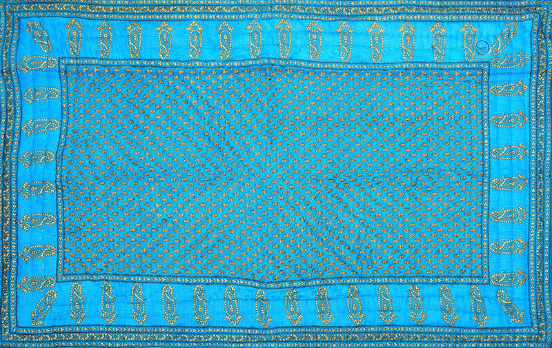 HASHIREX Violet Natural Cotton Screen Printed Single Bed Jaipuri Razai Malmal Ac Quilt for Bed Room, Rajasthani Traditional Light Weight Rajai dohar Blanket (55 x 85 Inches) SkyBlue, Pack of 1