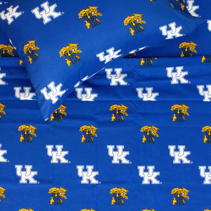 College Covers Kentucky Wildcats Printed Sheet Set - Queen -