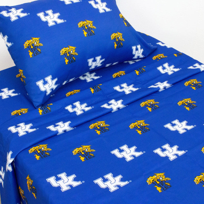 College Covers Kentucky Wildcats Printed Sheet Set - Queen -