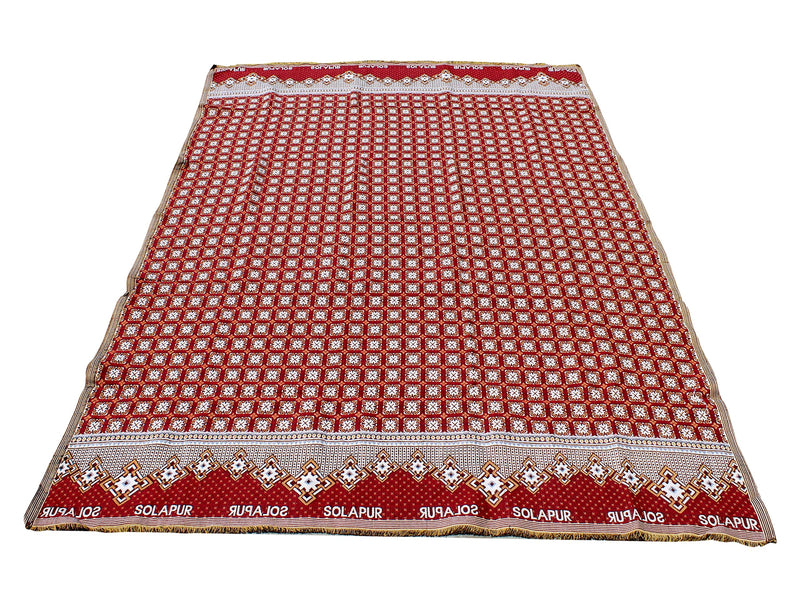 Mandhania Solapur Chaddars 100% Cotton Dailyuse Single Bed Blanket Pack of 5 - Multicolor