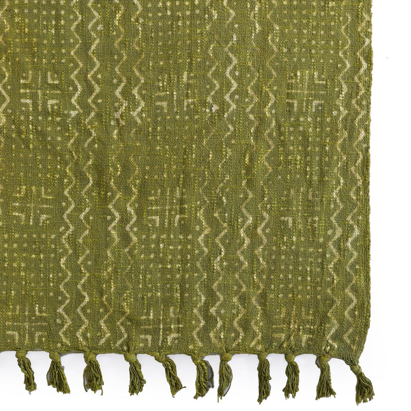 Ravaiyaa - Attitude is everything Indian Hand Block Printed Blanket, Handloom Cotton Throw, Home Sofa & Bed Decor Throw 72"x50" Inch (Green)