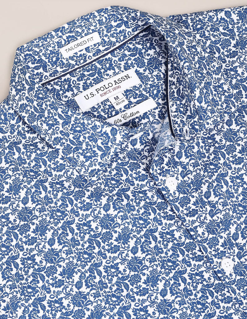 U.S. POLO ASSN. Mens Printed FS Shirts (USSHTFX0094_LT. BLUE_XL)