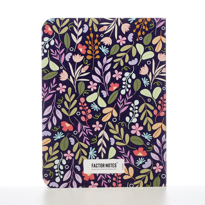 Factor Notes Sketchbook: A6 Pocket Sized, Textured Fine Grain Medium Surface 120 GSM (Night Bloom)