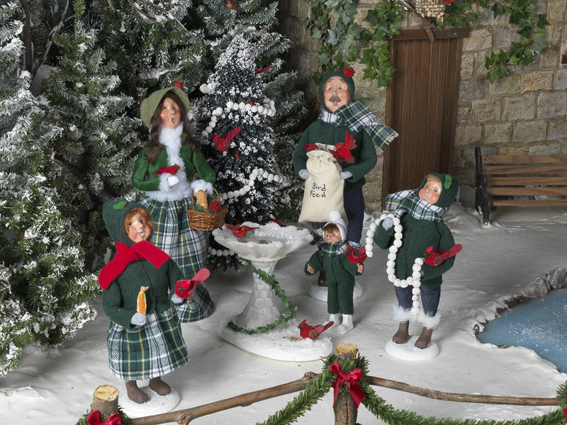 Byers' Choice Family with Cardinals Boy Caroler Figurine