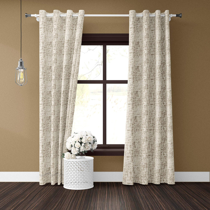 SHADES OF HOME - Ecotex Premium Cotton Solid Blackout Curtains 5 Feet Long For Windows, Set Of 2, Baige Color, Opaque