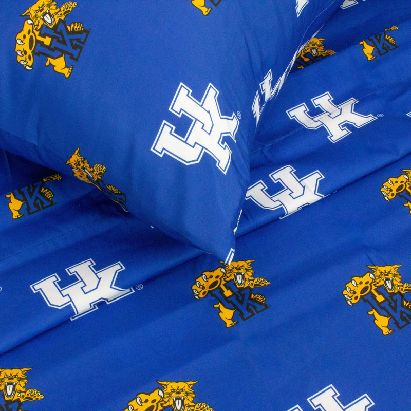 College Covers Kentucky Wildcats Printed Sheet Set - Queen -