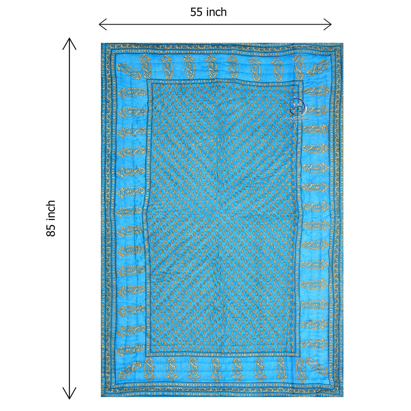 HASHIREX 300 TC Single Bed Jaipuri Razai Organic Pure Cotton Jaipuri rajai Ac Quilt for All Season Soft Light Weight Rajasthani Traditional Cotton Comforter 85 x 55 inch SkyBlue, Pack of 2