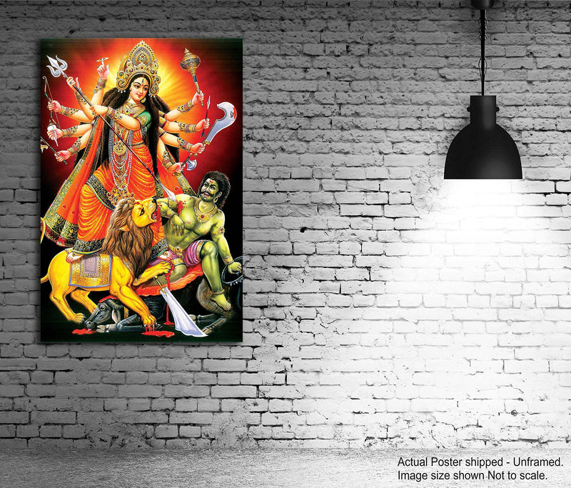 Tamatina God Wall Poster - Maa Durga - Large Size Poster - HD Quality - 36 inches x 24 inches (92 cms x 61 cms)