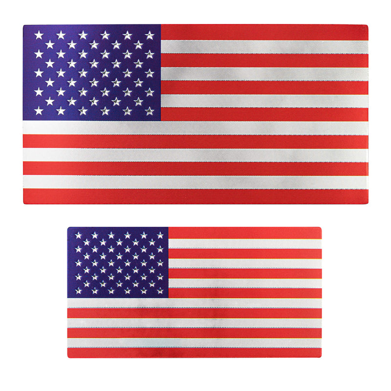 2X. 3D Silver America Flag United States Fridge Foil Magnets USA Souvenir Gift