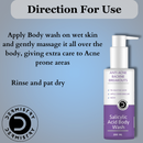 Dermistry 1% Salicylic Acid Back Acne Body Shower Gel Wash & Oil Free Hydra Nourishing Mattifying Moisturizer Face Gel I Cinnamon Honey Green Tea Vitamin C Lightweight Non-Greasy  For Men & Women ( Pack of 2 - 250 ML )