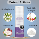 Dermistry Anti Acne Foaming Deep Cleanser Face Wash & Anti Acne Face Serum With  2% Salicylic Acid  I Apple Cider, Vinegar For Men & Women ( Pack of 2 - 180 ML )